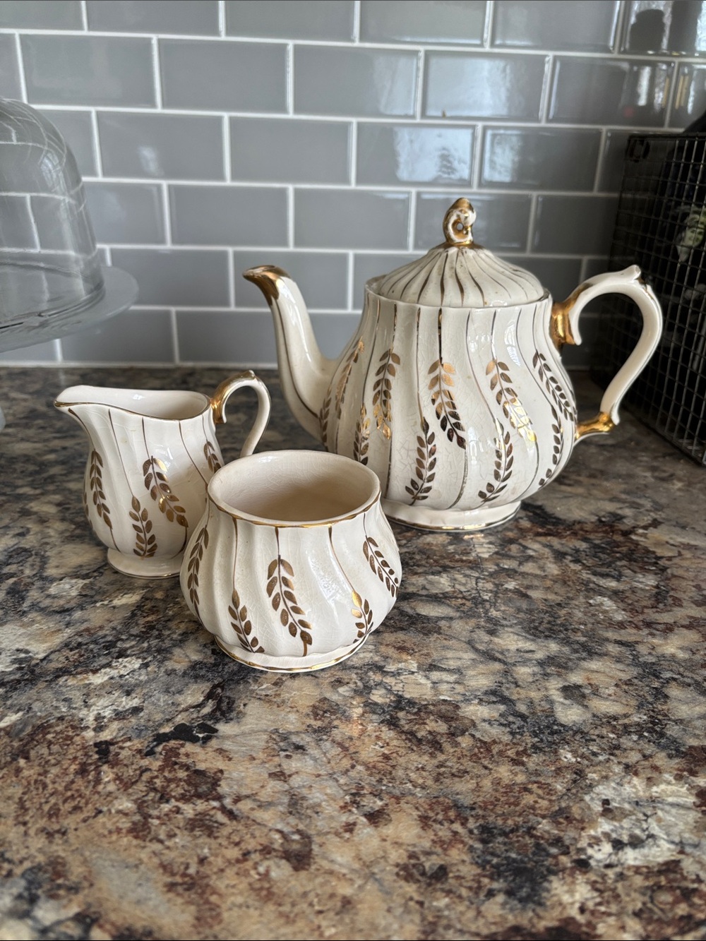 Vintage 1940’s Sadler England Porcelain Tea Set - Elegant Serving Trio. See note